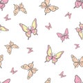 Vector butterfly seamless repeat pattern background Royalty Free Stock Photo
