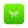 Butterfly with rhombus on wings icon green vector