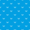 Butterfly with rhombus on wings pattern vector seamless blue