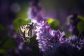 Butterfly rhopalocera on purple flower
