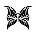 Butterfly with scalloped wings icon, simple style