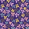 Beautiful Butterfly Seamless Pattern. Elegant backgroung with butterflies. Dark pastel wallpaper