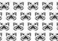 Butterfly Seamless Pattern. Decorative Fly Insect Background. Black and White Botanical Texture Royalty Free Stock Photo