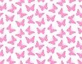 Butterfly seamless pattern. Flying insects background, cute butterflies silhouette icons for kids decor, spring Royalty Free Stock Photo