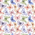 Butterfly Seamless Pattern, Watercolor Moth paper, Insects Repeat Pattern, Textile printing, Summer Printing Design, scrapbook