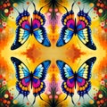 Butterfly seamless symmetrical wallpaper pattern