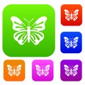 Butterfly set collection Royalty Free Stock Photo