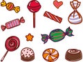 Butterfly set. Collection of sweets. colorful illustration. Vector drawing set Royalty Free Stock Photo