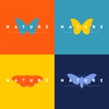 Butterfly. Set of logo design vector templates