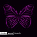 Butterfly silhouette of lights on black background Royalty Free Stock Photo