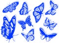 Butterfly silhouettes