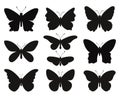 Butterfly silhouettes set