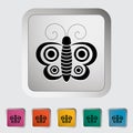 Butterfly single icon.