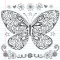 Butterfly Sketchy Back to School Doodles