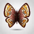 Butterfly with skin mandala boho style