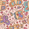 Butterfly smile pair seamless pattern