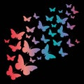 Butterfly stencil gradient art Royalty Free Stock Photo