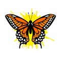 Butterfly stencil, vector icon design