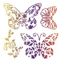 Butterfly stencils art Royalty Free Stock Photo