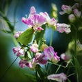 Butterfly on sweet pea