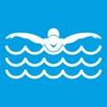 Butterfly swimmer icon white