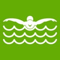 Butterfly swimmer icon green Royalty Free Stock Photo
