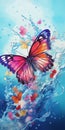 Butterfly Way: A Vibrant Hyper-realistic Watercolor Art Print