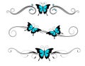 Butterfly tattoo black blue tribal Royalty Free Stock Photo