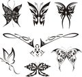 Butterfly Tattoos Set Royalty Free Stock Photo