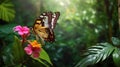 Butterfly on a tropical rainforest