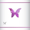 Butterfly with two faces female in negative. Watercolor texture. Watermark. Logo Design Vector Template Royalty Free Stock Photo