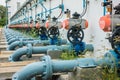 Butterfly valves in the pipeline sludge