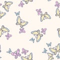 Butterfly vector pattern with colorful cartoon butterflies Royalty Free Stock Photo