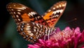 The butterfly vibrant wings showcase natural beauty and elegance generated by AI