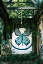 Butterfly Wall Art at Abandoned Theme Park in Bali, Indonesia