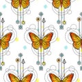 Butterfly Watercolor Seamless Pattern Royalty Free Stock Photo