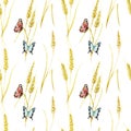 Butterfly and wheat pattern