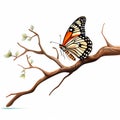 Butterfly on White Serene Splendor