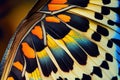 Butterfly Wing Texture Background, Insect Wings Macro Pattern, Butterfly Wing Closeup, Generative AI Illustration