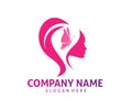 butterfly women beauty icon logo design template