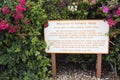 Butterfly World Entrance Information Sign