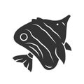 Butterflyfish glyph icon. Swimming fish. Tropical aquatic animal. Marine aquarium. Undersea inhabitant. Fish species Royalty Free Stock Photo
