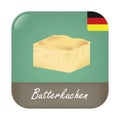 Butterkuchen with German flag badge icon.. Vector illustration decorative design