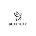 Butterly icon logo design vector illustration template