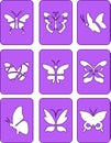 Butterly stencil nail art set Royalty Free Stock Photo