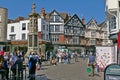 Canterbury, Kent England. The Buttermarket with local guide talking to visitors