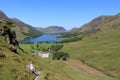 Buttermere and Crummock Water from Fleetwith Pike Royalty Free Stock Photo