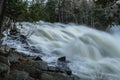 Buttermilk Falls at flood stage, Raquette River, Adirondack Forest Preserve, New York USA Royalty Free Stock Photo