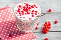 Buttermilk fruit red currant table garden Royalty Free Stock Photo