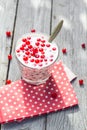 Buttermilk fruit red currant table garden Royalty Free Stock Photo